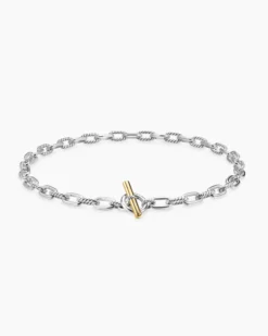 DY Madison® Toggle Chain Necklace Sterling Silver with 18K Yellow Gold, 8.5mm