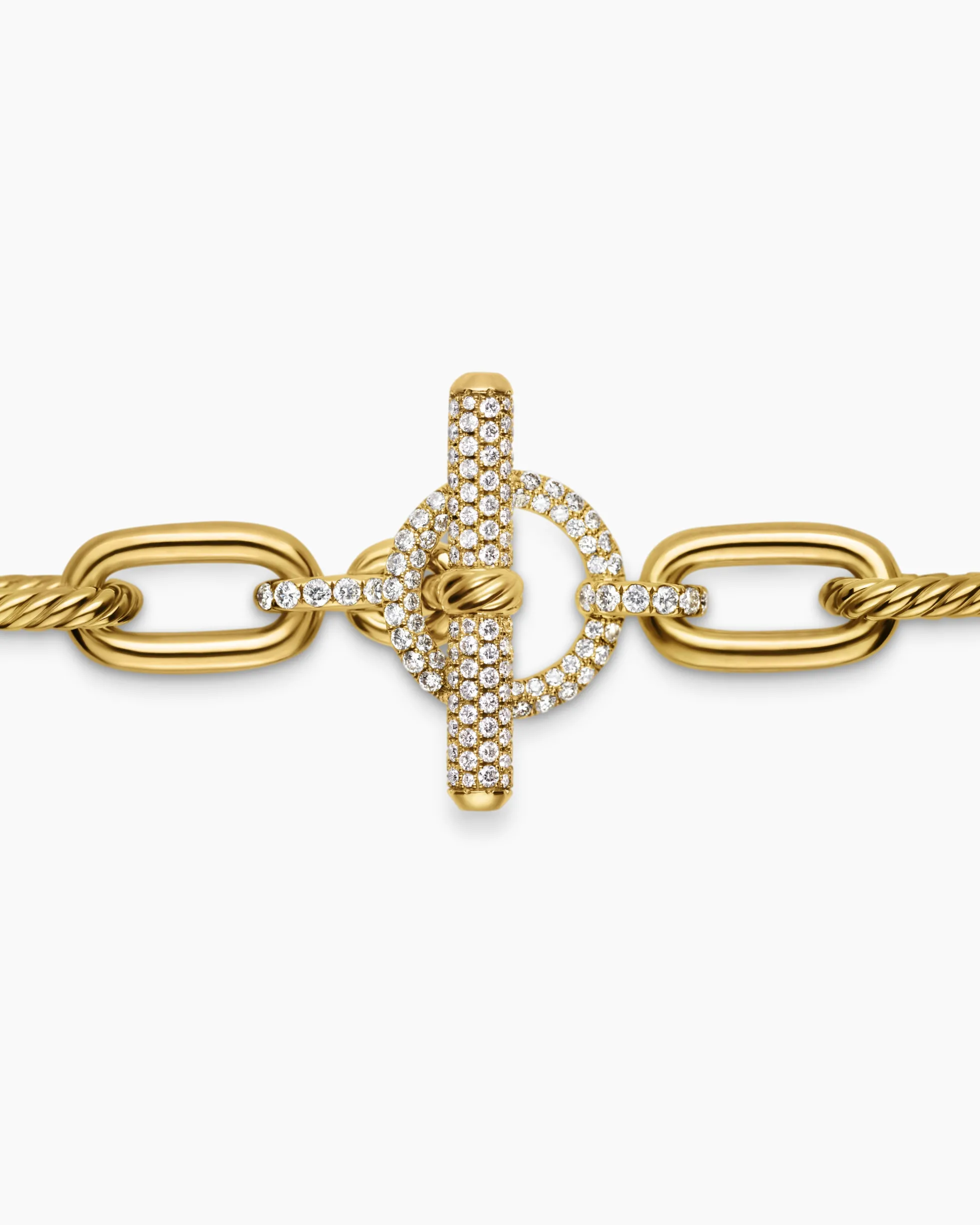 DY Madison® Toggle Chain Necklace 18K Yellow Gold with Diamonds, 11mm