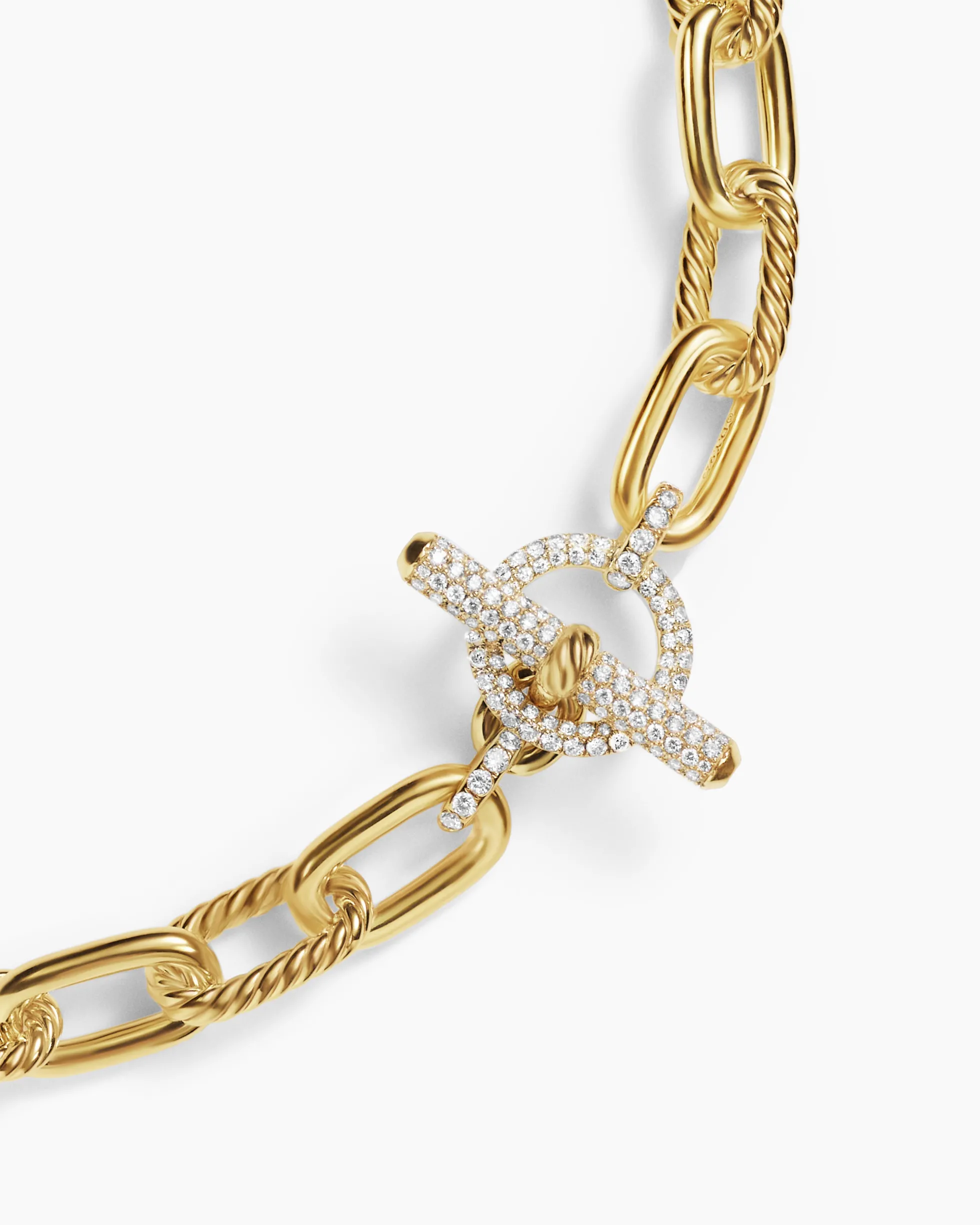 DY Madison® Toggle Chain Necklace 18K Yellow Gold with Diamonds, 11mm