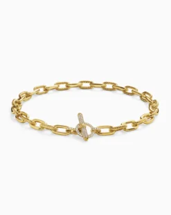 DY Madison® Toggle Chain Necklace 18K Yellow Gold with Diamonds, 11mm