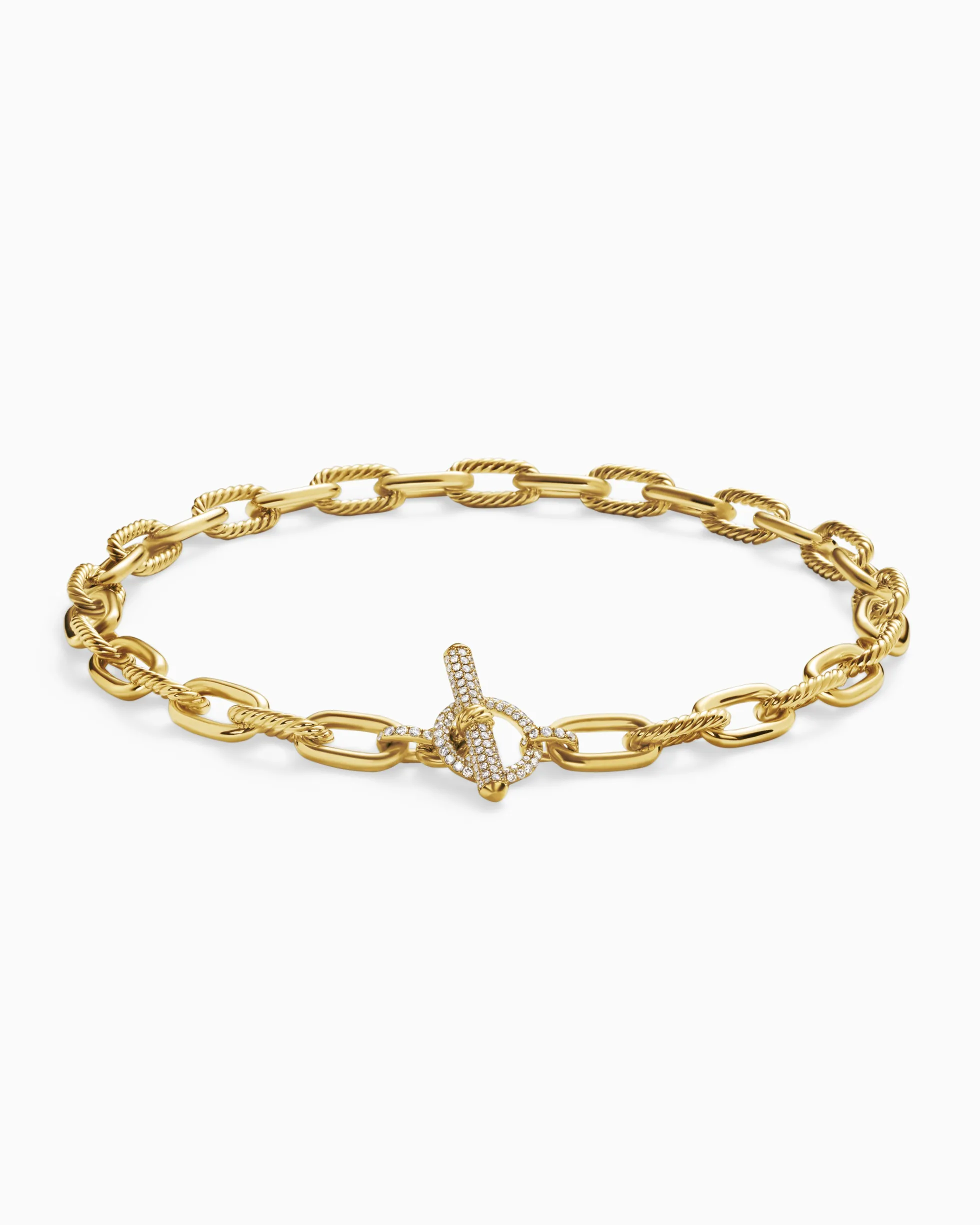 DY Madison® Toggle Chain Necklace 18K Yellow Gold with Diamonds, 11mm