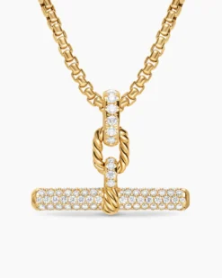 DY Madison® Toggle Pendant 18K Yellow Gold with Diamonds, 29mm