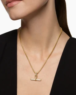 DY Madison® Toggle Pendant 18K Yellow Gold with Diamonds, 29mm