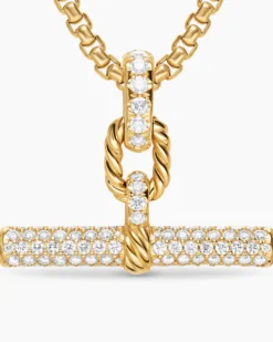 DY Madison® Toggle Pendant 18K Yellow Gold with Diamonds, 29mm