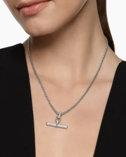 DY Madison® Toggle Pendant Sterling Silver with Diamonds, 29mm
