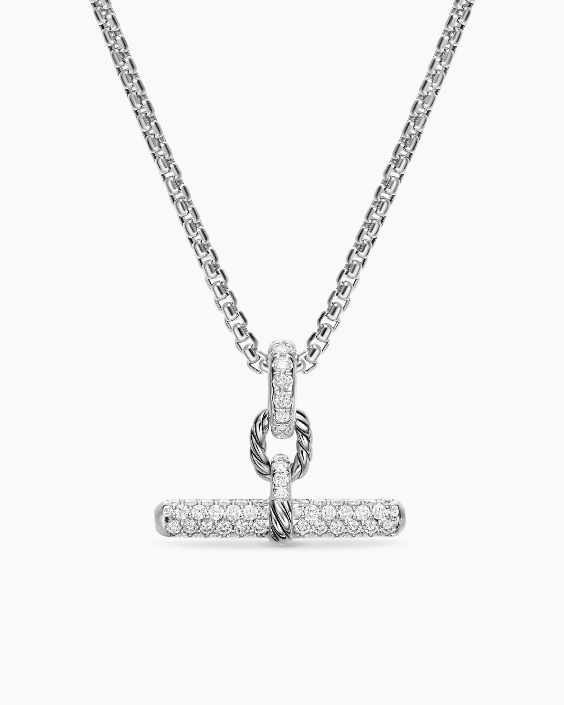 DY Madison® Toggle Pendant Sterling Silver with Diamonds, 20.2mm