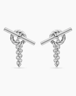 DY Mercer® Bold Toggle Chain Stud Earrings Sterling Silver, 50.4mm