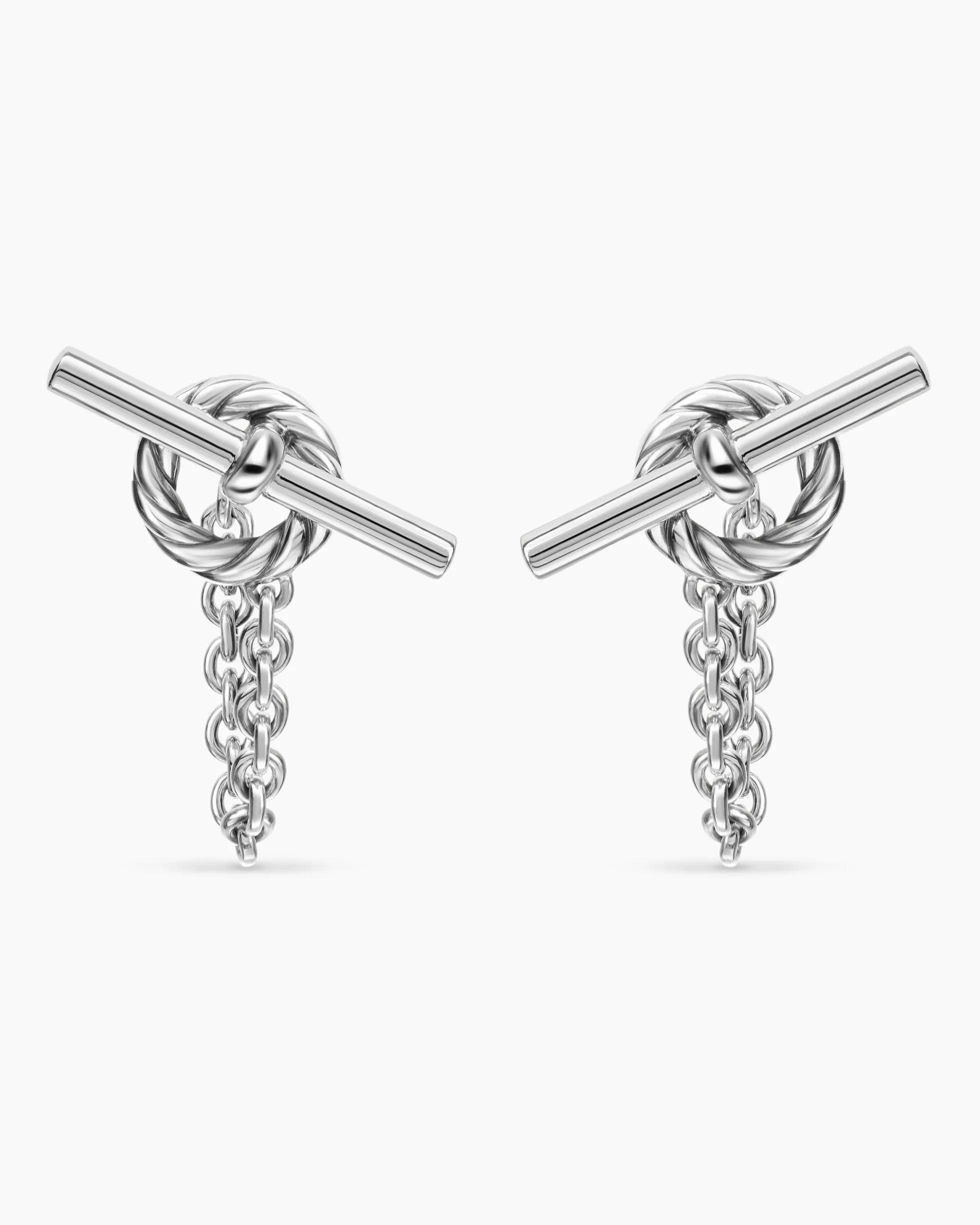 DY Mercer® Bold Toggle Chain Stud Earrings Sterling Silver, 50.4mm