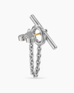 DY Mercer® Bold Toggle Chain Stud Earrings Sterling Silver, 50.4mm