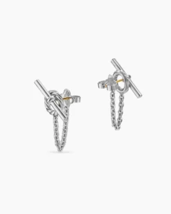 DY Mercer® Bold Toggle Chain Stud Earrings Sterling Silver, 50.4mm