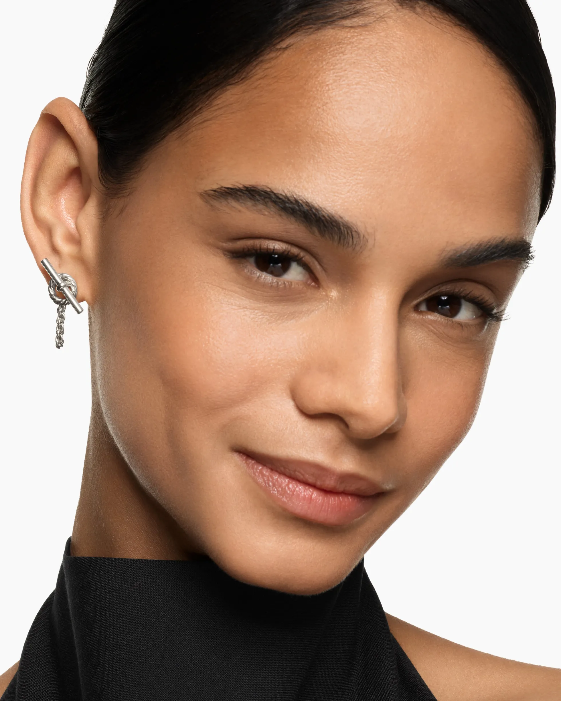 DY Mercer® Bold Toggle Chain Stud Earrings Sterling Silver, 50.4mm
