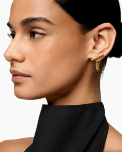 DY Mercer® Bold Toggle Chain Stud Earrings 18K Yellow Gold, 50.4mm