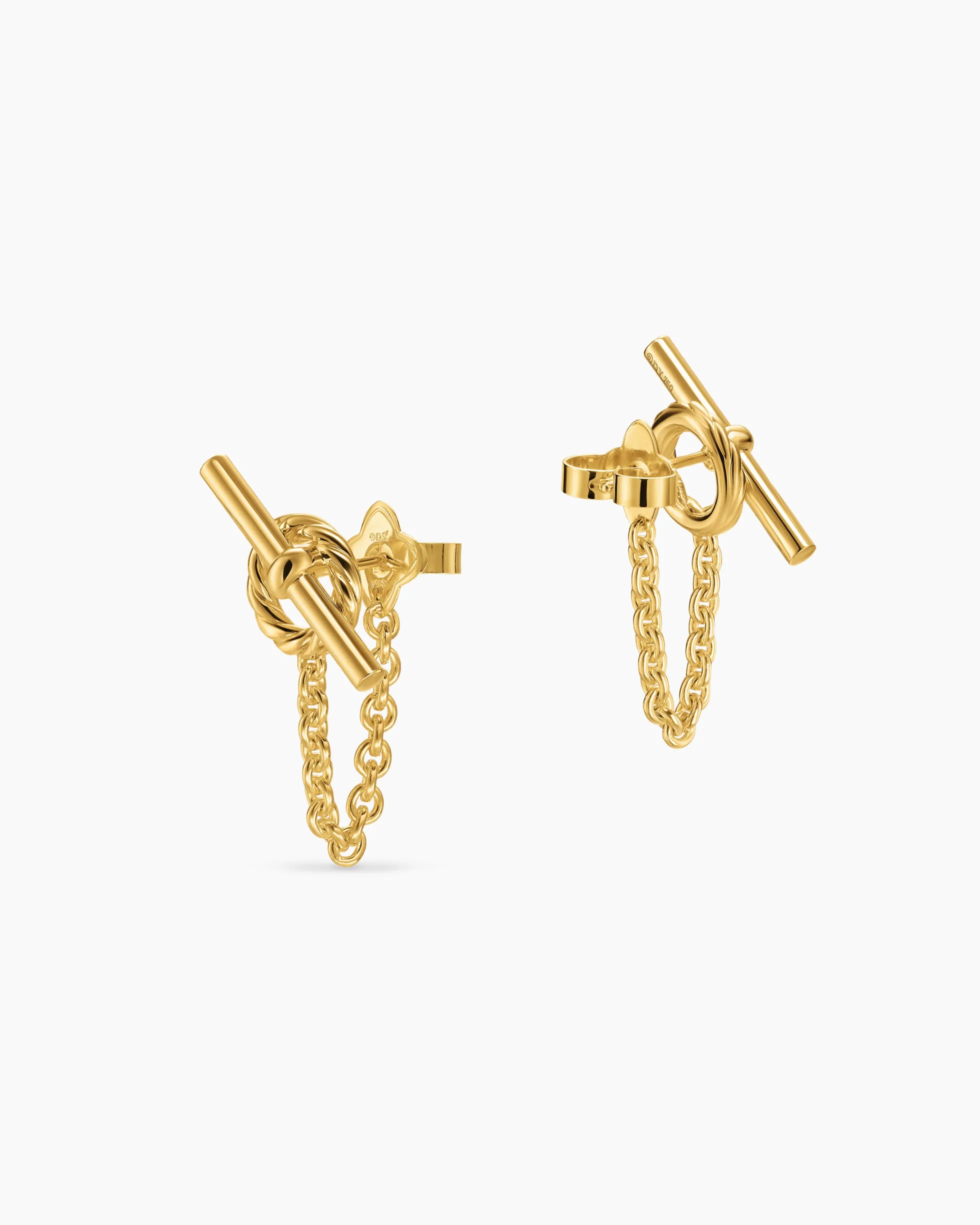 DY Mercer® Bold Toggle Chain Stud Earrings 18K Yellow Gold, 50.4mm