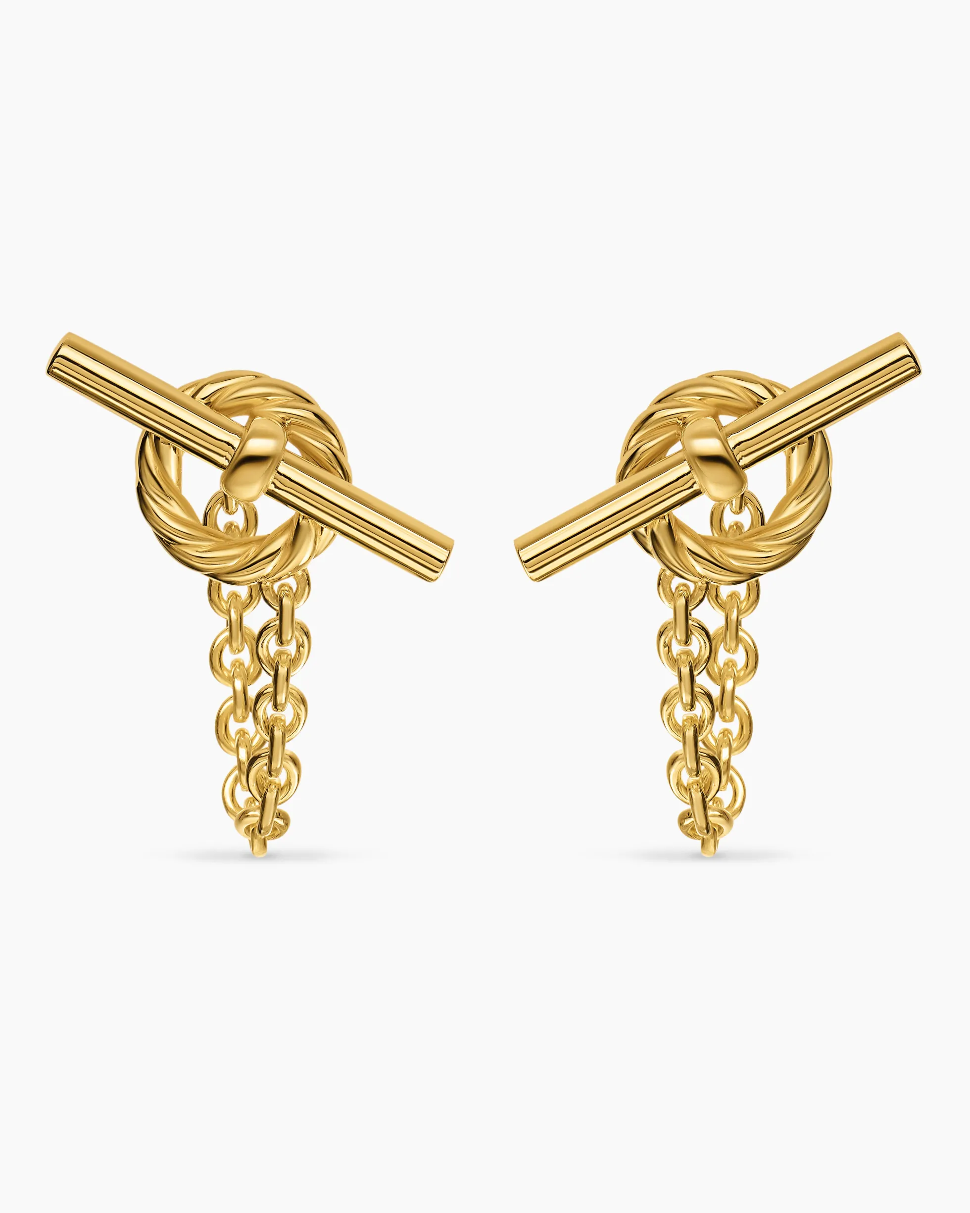 DY Mercer® Bold Toggle Chain Stud Earrings 18K Yellow Gold, 50.4mm