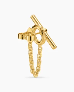 DY Mercer® Bold Toggle Chain Stud Earrings 18K Yellow Gold, 50.4mm