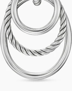 DY Mercer® Bold Triple Ring Drop Earrings Sterling Silver, 48mm