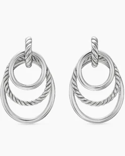 DY Mercer® Bold Triple Ring Drop Earrings Sterling Silver, 48mm