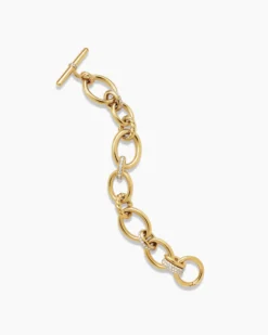 DY Mercer® Chain Bracelet 18K Yellow Gold with Diamonds, 20mm