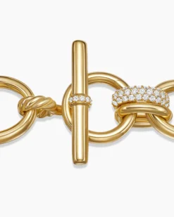 DY Mercer® Chain Bracelet 18K Yellow Gold with Diamonds, 20mm