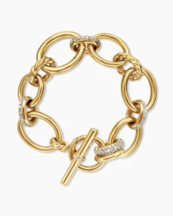 DY Mercer® Chain Bracelet 18K Yellow Gold with Diamonds, 20mm