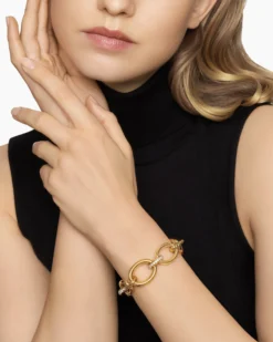 DY Mercer® Chain Bracelet 18K Yellow Gold with Diamonds, 20mm