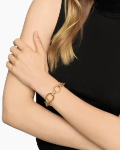 DY Mercer® Chain Bracelet 18K Yellow Gold with Diamonds, 20mm