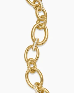 DY Mercer® Chain Bracelet 18K Yellow Gold with Diamonds, 20mm