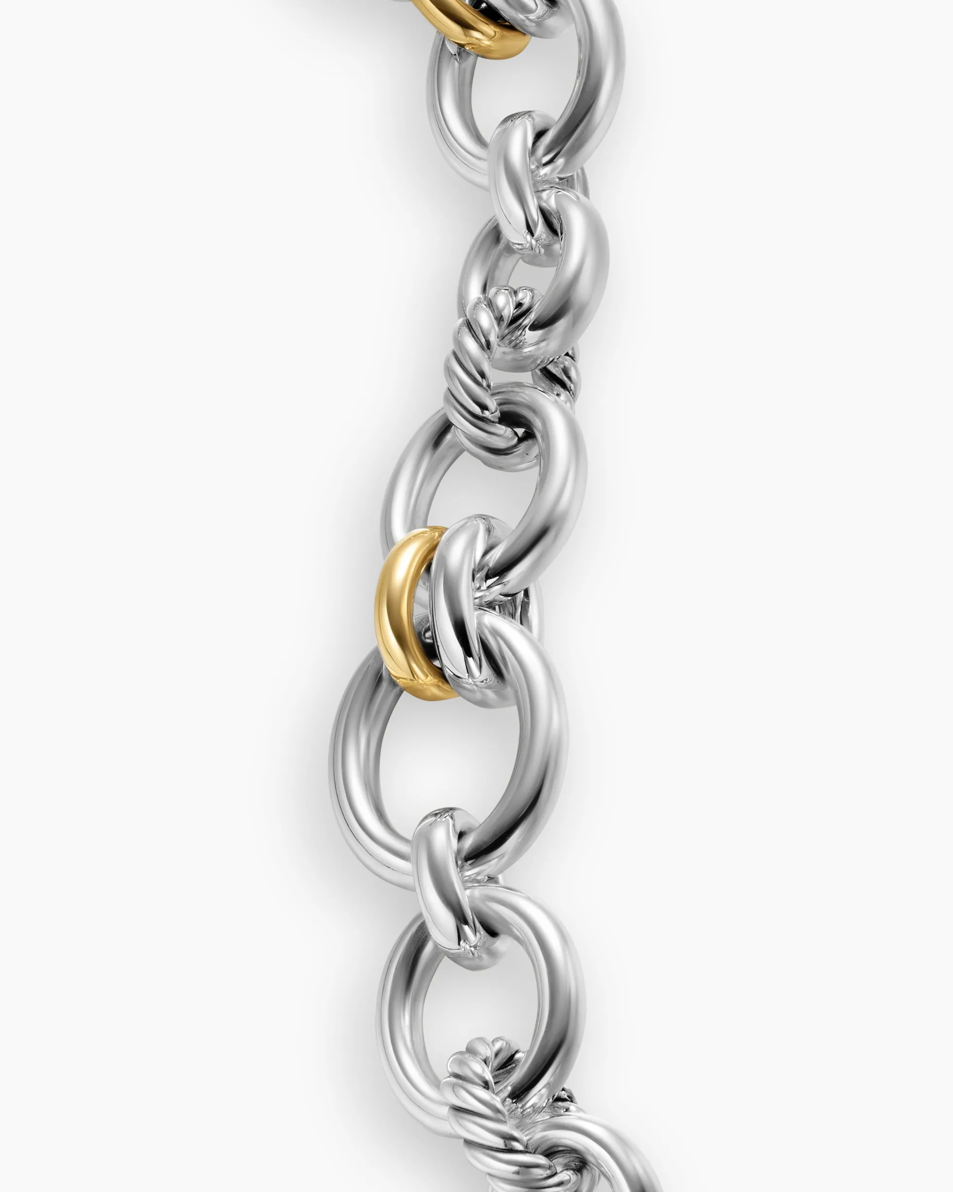 DY Mercer® Chain Bracelet Sterling Silver with 18K Yellow Gold and Diamonds, 8mm