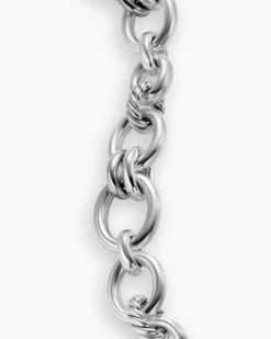DY Mercer® Chain Bracelet Sterling Silver with Diamonds, 8mm