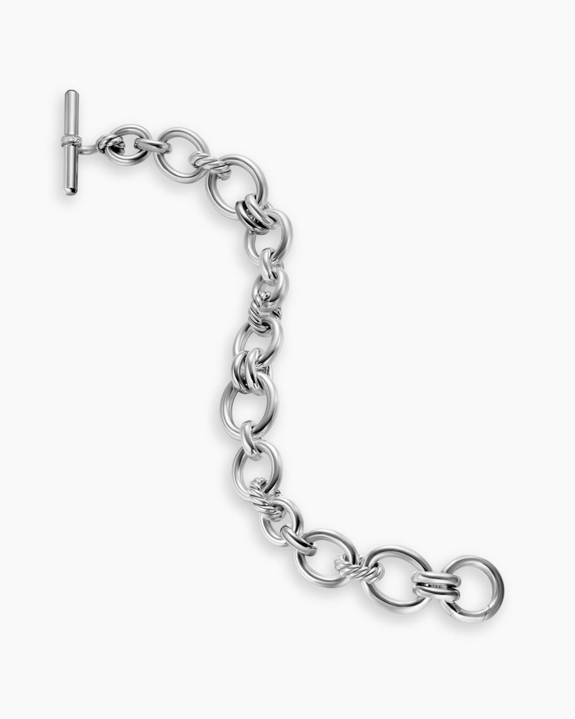 DY Mercer® Chain Bracelet Sterling Silver with Diamonds, 8mm
