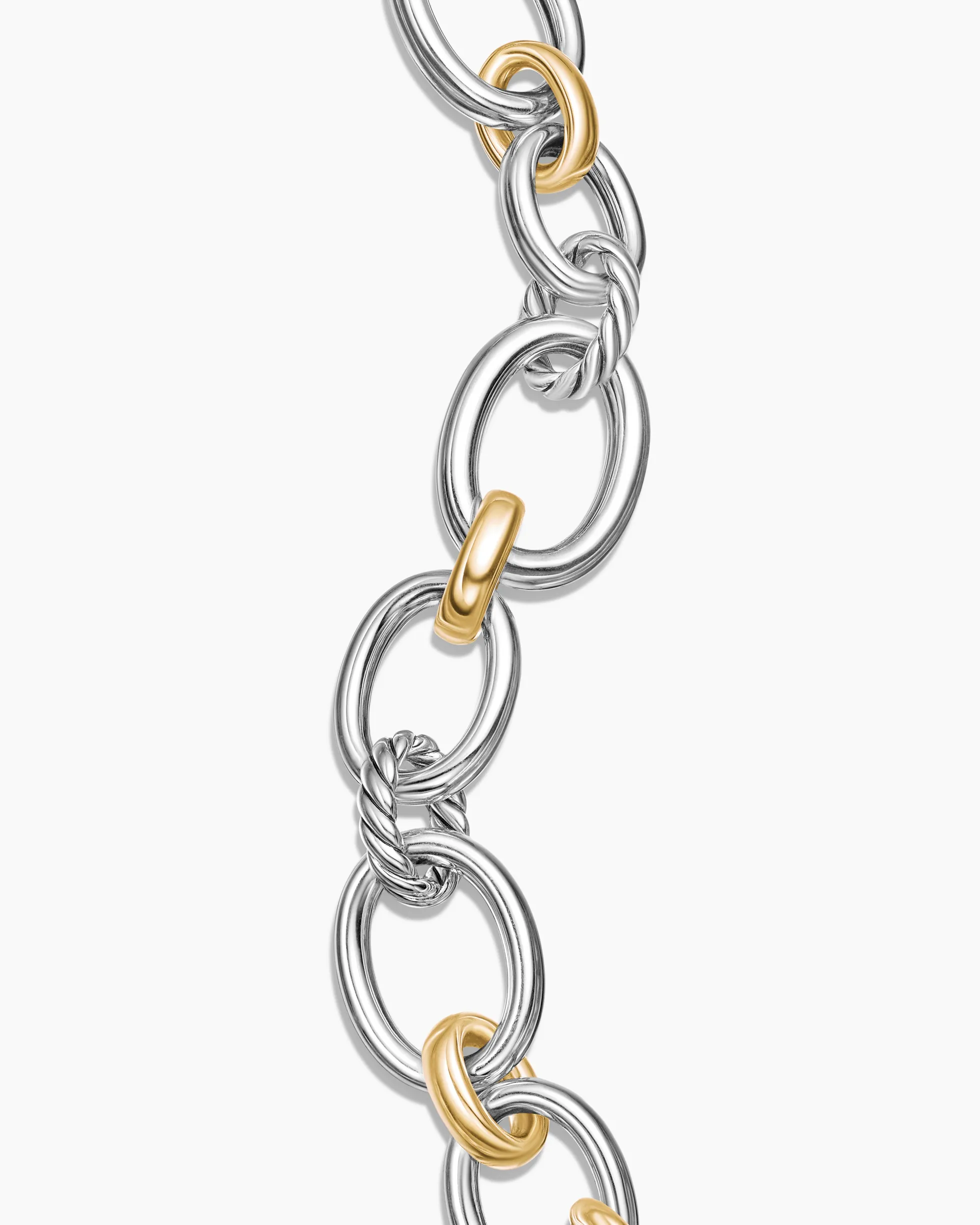 DY Mercer® Chain Bracelet Sterling Silver with 18K Yellow Gold and Diamonds, 20mm