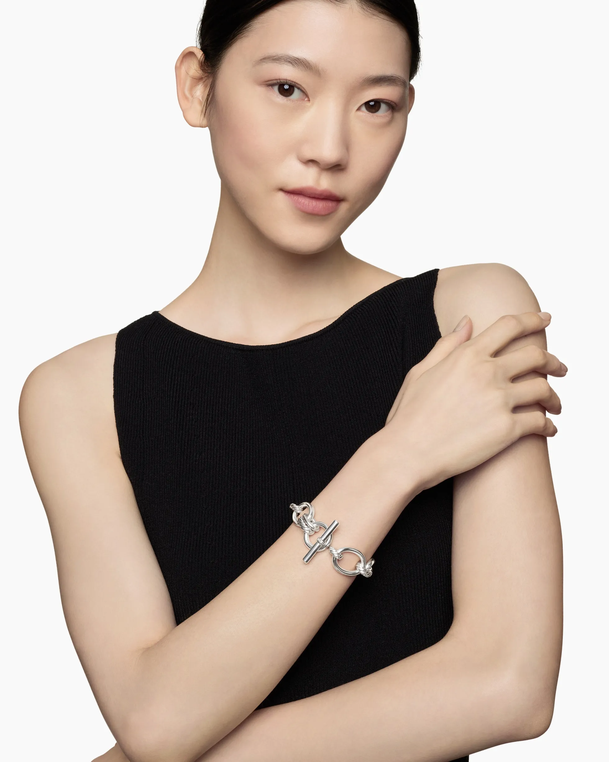 DY Mercer® Chain Bracelet Sterling Silver with Diamonds, 20mm