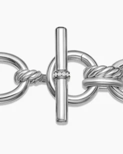 DY Mercer® Chain Bracelet Sterling Silver with Diamonds, 20mm