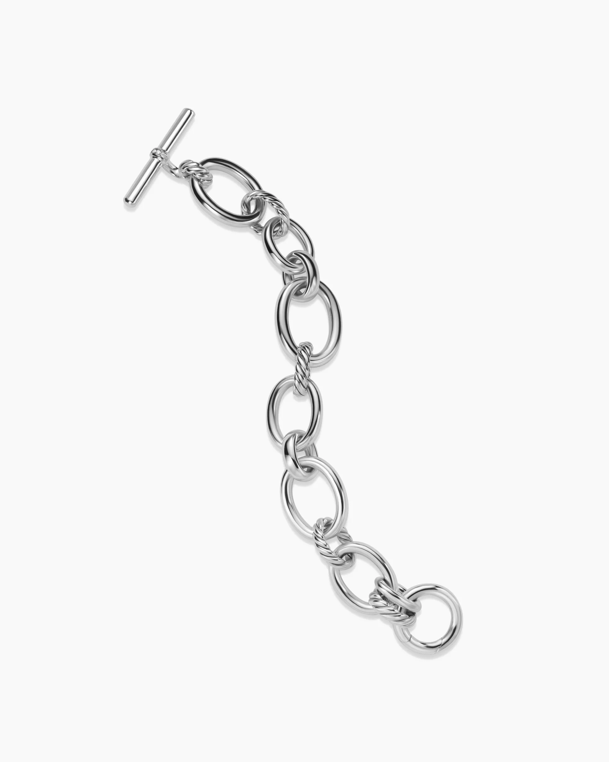 DY Mercer® Chain Bracelet Sterling Silver with Diamonds, 20mm