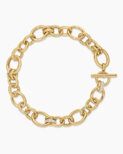 DY Mercer® Chain Necklace 18K Yellow Gold with Diamonds, 20mm