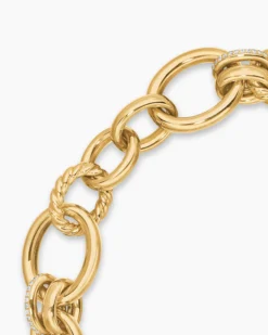 DY Mercer® Chain Necklace 18K Yellow Gold with Diamonds, 20mm