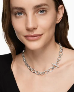 DY Mercer® Chain Necklace Sterling Silver with Diamonds, 8mm