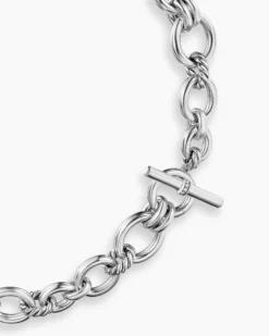 DY Mercer® Chain Necklace Sterling Silver with Diamonds, 8mm