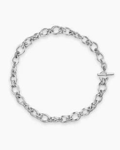 DY Mercer® Chain Necklace Sterling Silver with Diamonds, 8mm