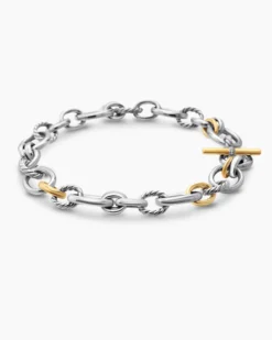 DY Mercer® Chain Necklace Sterling Silver with 18K Yellow Gold and Diamonds, 20mm