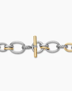 DY Mercer® Chain Necklace Sterling Silver with 18K Yellow Gold and Diamonds, 20mm