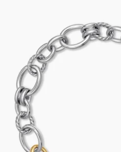 DY Mercer® Chain Necklace Sterling Silver with 18K Yellow Gold and Diamonds, 20mm