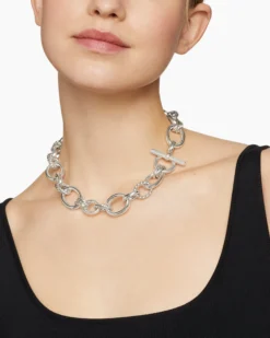 DY Mercer® Chain Necklace Sterling Silver with Diamonds, 20mm