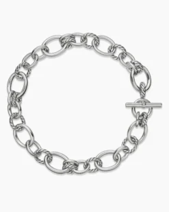 DY Mercer® Chain Necklace Sterling Silver with Diamonds, 20mm