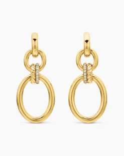 DY Mercer® Circular Drop Earrings 18K Yellow Gold with Diamonds, 50mm