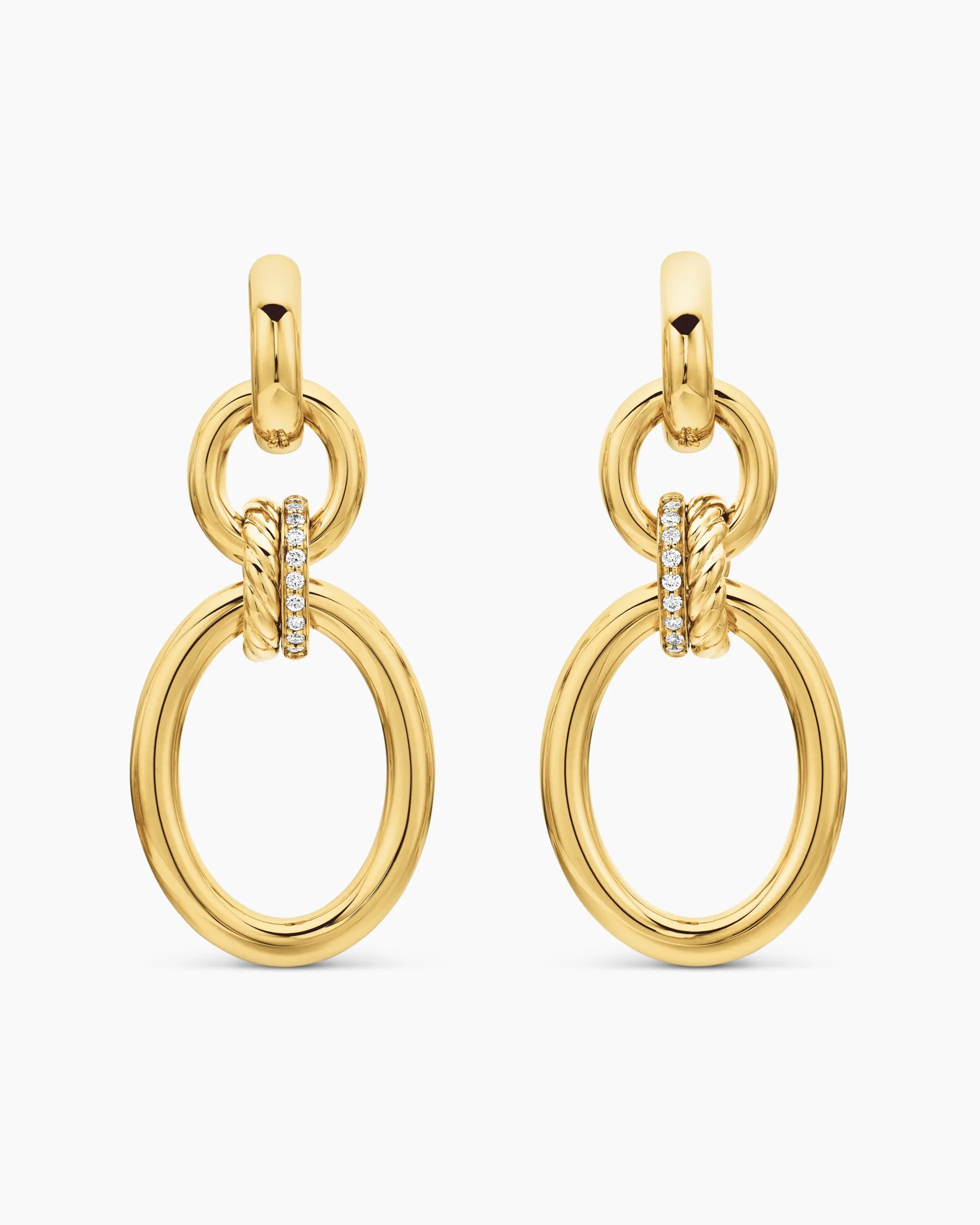 DY Mercer® Circular Drop Earrings 18K Yellow Gold with Diamonds, 50mm