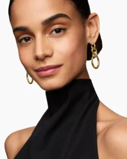DY Mercer® Circular Drop Earrings 18K Yellow Gold with Diamonds, 50mm
