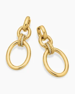 DY Mercer® Circular Drop Earrings 18K Yellow Gold with Diamonds, 50mm