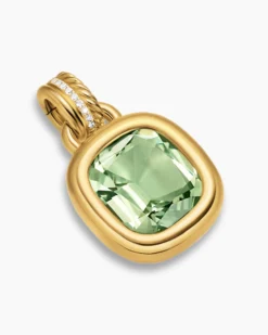DY Mercer® Color Amulet 18K Yellow Gold with Prasiolite and Diamonds, 13mm