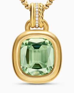 DY Mercer® Color Amulet 18K Yellow Gold with Prasiolite and Diamonds, 13mm